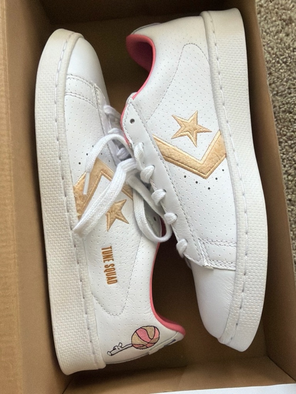 NWT Converse x Space Jam Lola Bunny Pro Leather Sneakers 7.5 Rare 172481C